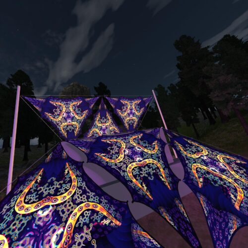 AB-TR02 - 6 Triangles Canopy Set - UV-Reactive Flurescent Ceiling Decoration - 3D-Preview