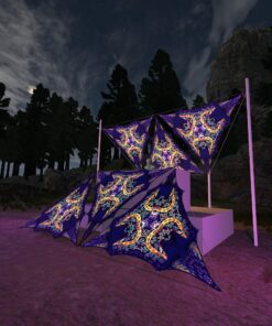 AB-TR02 - 6 Triangles Canopy Set - UV-Reactive Flurescent Ceiling Decoration - 3D-Preview