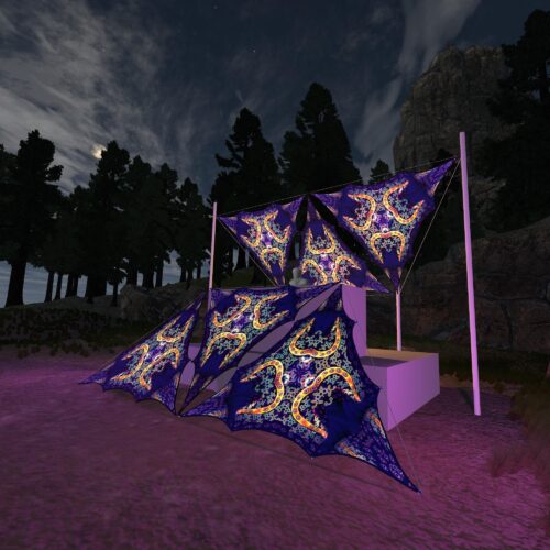 AB-TR02 - 6 Triangles Canopy Set - UV-Reactive Flurescent Ceiling Decoration - 3D-Preview