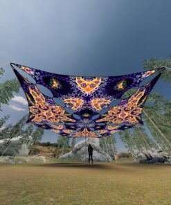 AB-TR03 and AB-TR01 - 6 Triangles Canopy Set - UV-Reactive Flurescent Ceiling Decoration - 3D-Preview