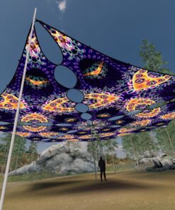 AB-TR03 - 6 Triangles Canopy Set - UV-Reactive Flurescent Ceiling Decoration - 3D-Preview