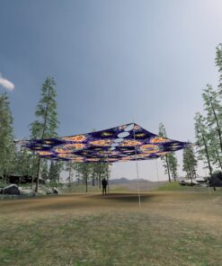 AB-TR03 - 6 Triangles Canopy Set - UV-Reactive Flurescent Ceiling Decoration - 3D-Preview