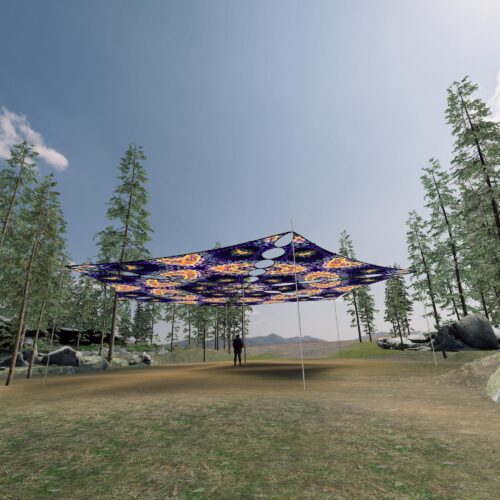 AB-TR03 - 6 Triangles Canopy Set - UV-Reactive Flurescent Ceiling Decoration - 3D-Preview