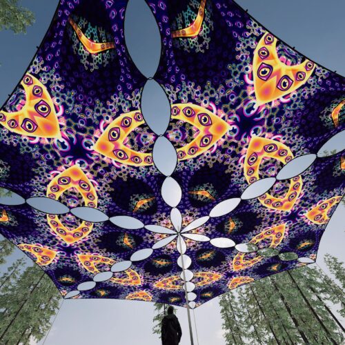 AB-TR03 - 6 Triangles Canopy Set - UV-Reactive Flurescent Ceiling Decoration - 3D-Preview