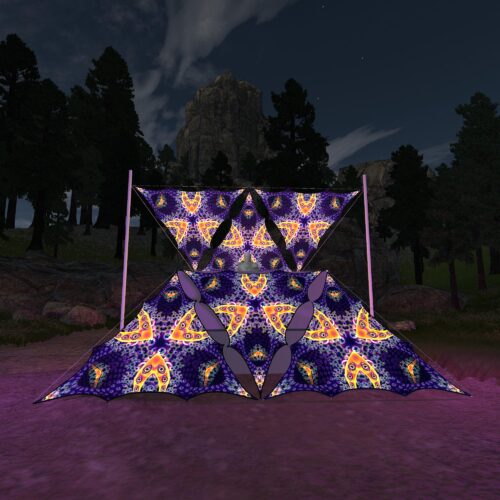 AB-TR03 - 6 Triangles Canopy Set - UV-Reactive Flurescent Ceiling Decoration - 3D-Preview