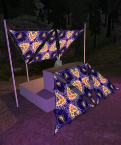 AB-TR03 - 6 Triangles Canopy Set - UV-Reactive Flurescent Ceiling Decoration - 3D-Preview