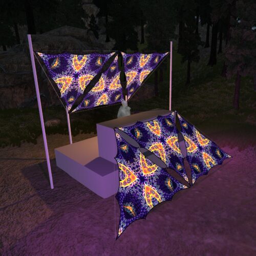 AB-TR03 - 6 Triangles Canopy Set - UV-Reactive Flurescent Ceiling Decoration - 3D-Preview