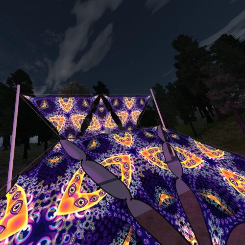 AB-TR03 - 6 Triangles Canopy Set - UV-Reactive Flurescent Ceiling Decoration - 3D-Preview