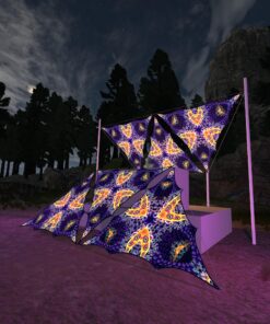 AB-TR03 - 6 Triangles Canopy Set - UV-Reactive Flurescent Ceiling Decoration - 3D-Preview