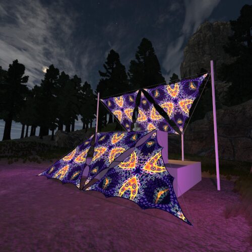 AB-TR03 - 6 Triangles Canopy Set - UV-Reactive Flurescent Ceiling Decoration - 3D-Preview