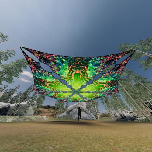 AE-TR01 - 6 Triangles Canopy Set - UV-Reactive Flurescent Ceiling Decoration - 3D-Preview