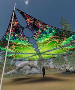 AE-TR01 - 6 Triangles Canopy Set - UV-Reactive Flurescent Ceiling Decoration - 3D-Preview