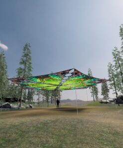 AE-TR01 - 6 Triangles Canopy Set - UV-Reactive Flurescent Ceiling Decoration - 3D-Preview