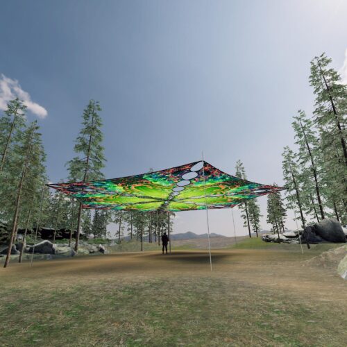 AE-TR01 - 6 Triangles Canopy Set - UV-Reactive Flurescent Ceiling Decoration - 3D-Preview