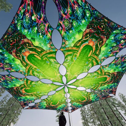 AE-TR01 - 6 Triangles Canopy Set - UV-Reactive Flurescent Ceiling Decoration - 3D-Preview