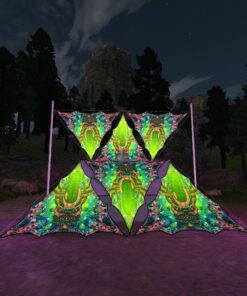 AE-TR01 - 6 Triangles Canopy Set - UV-Reactive Flurescent Ceiling Decoration - 3D-Preview