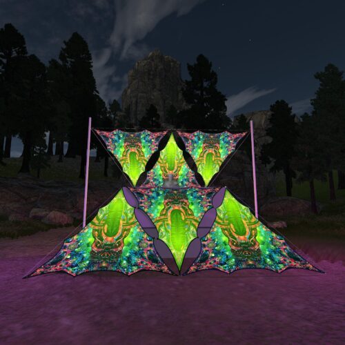 AE-TR01 - 6 Triangles Canopy Set - UV-Reactive Flurescent Ceiling Decoration - 3D-Preview