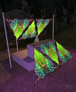 AE-TR01 - 6 Triangles Canopy Set - UV-Reactive Flurescent Ceiling Decoration - 3D-Preview