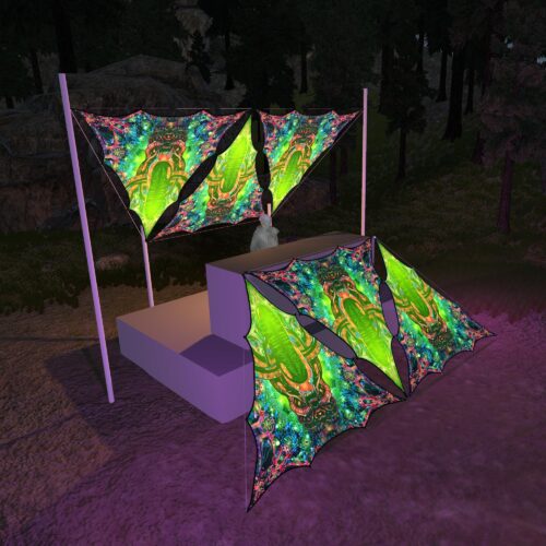 AE-TR01 - 6 Triangles Canopy Set - UV-Reactive Flurescent Ceiling Decoration - 3D-Preview