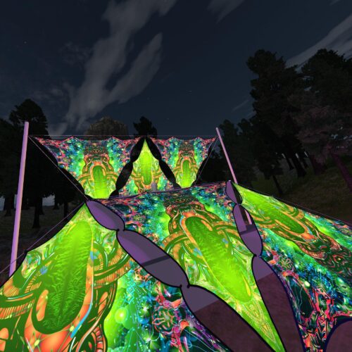 AE-TR01 - 6 Triangles Canopy Set - UV-Reactive Flurescent Ceiling Decoration - 3D-Preview