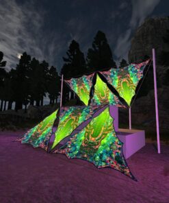AE-TR01 - 6 Triangles Canopy Set - UV-Reactive Flurescent Ceiling Decoration - 3D-Preview