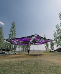 AE-TR02 and AE-TR03 - 6 Triangles Canopy Set - UV-Reactive Flurescent Ceiling Decoration - 3D-Preview