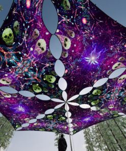 AE-TR02 and AE-TR03 - 6 Triangles Canopy Set - UV-Reactive Flurescent Ceiling Decoration - 3D-Preview