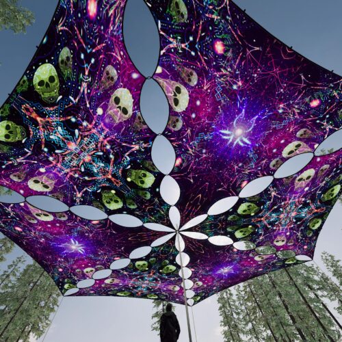 AE-TR02 and AE-TR03 - 6 Triangles Canopy Set - UV-Reactive Flurescent Ceiling Decoration - 3D-Preview