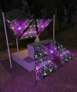 AE-TR02 and AE-TR03 - 6 Triangles Canopy Set - UV-Reactive Flurescent Ceiling Decoration - 3D-Preview