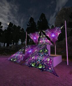 AE-TR02 and AE-TR03 - 6 Triangles Canopy Set - UV-Reactive Flurescent Ceiling Decoration - 3D-Preview