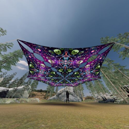 AE-TR02 - 6 Triangles Canopy Set - UV-Reactive Flurescent Ceiling Decoration - 3D-Preview