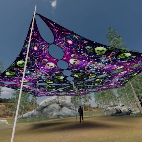 AE-TR02 - 6 Triangles Canopy Set - UV-Reactive Flurescent Ceiling Decoration - 3D-Preview