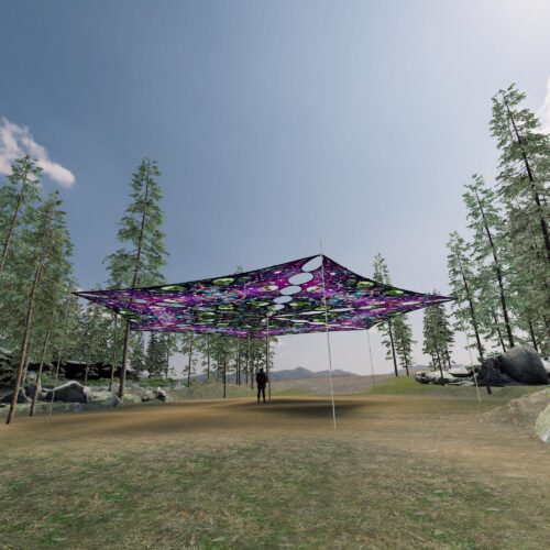 AE-TR02 - 6 Triangles Canopy Set - UV-Reactive Flurescent Ceiling Decoration - 3D-Preview