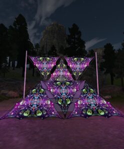 AE-TR02 - 6 Triangles Canopy Set - UV-Reactive Flurescent Ceiling Decoration - 3D-Preview