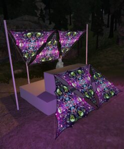 AE-TR02 - 6 Triangles Canopy Set - UV-Reactive Flurescent Ceiling Decoration - 3D-Preview