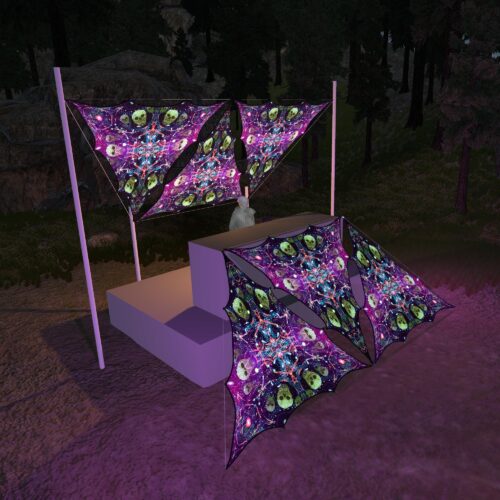 AE-TR02 - 6 Triangles Canopy Set - UV-Reactive Flurescent Ceiling Decoration - 3D-Preview