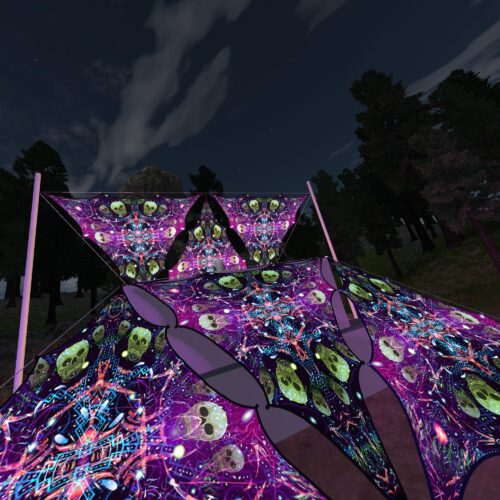 AE-TR02 - 6 Triangles Canopy Set - UV-Reactive Flurescent Ceiling Decoration - 3D-Preview