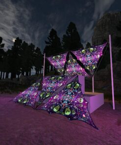 AE-TR02 - 6 Triangles Canopy Set - UV-Reactive Flurescent Ceiling Decoration - 3D-Preview