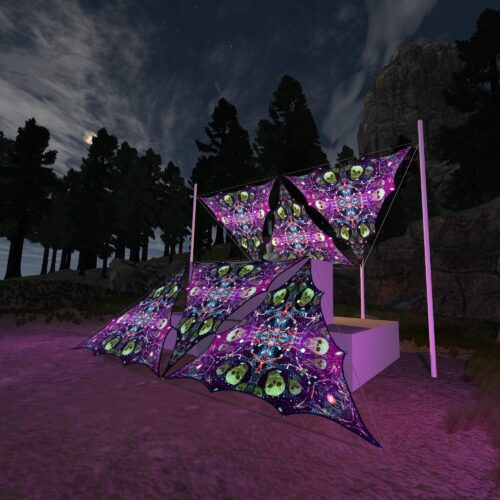 AE-TR02 - 6 Triangles Canopy Set - UV-Reactive Flurescent Ceiling Decoration - 3D-Preview