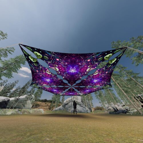 AE-TR03 - 6 Triangles Canopy Set - UV-Reactive Flurescent Ceiling Decoration - 3D-Preview