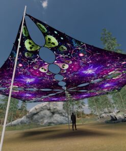 AE-TR03 - 6 Triangles Canopy Set - UV-Reactive Flurescent Ceiling Decoration - 3D-Preview