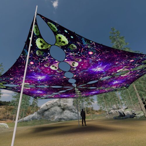 AE-TR03 - 6 Triangles Canopy Set - UV-Reactive Flurescent Ceiling Decoration - 3D-Preview