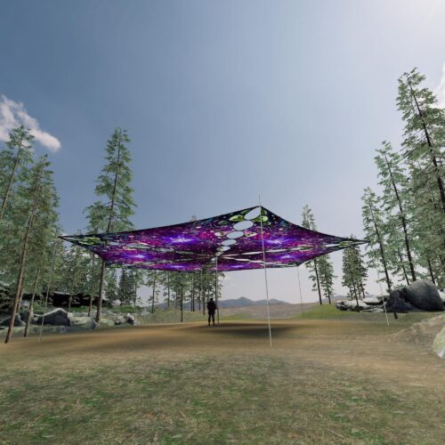 AE-TR03 - 6 Triangles Canopy Set - UV-Reactive Flurescent Ceiling Decoration - 3D-Preview