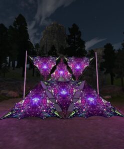 AE-TR03 - 6 Triangles Canopy Set - UV-Reactive Flurescent Ceiling Decoration - 3D-Preview