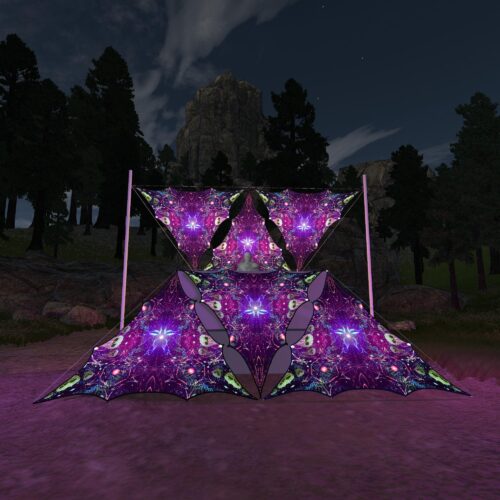 AE-TR03 - 6 Triangles Canopy Set - UV-Reactive Flurescent Ceiling Decoration - 3D-Preview