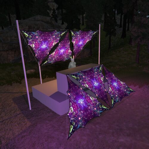 AE-TR03 - 6 Triangles Canopy Set - UV-Reactive Flurescent Ceiling Decoration - 3D-Preview