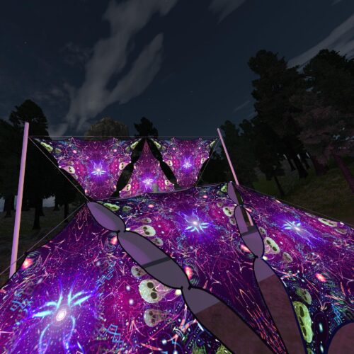 AE-TR03 - 6 Triangles Canopy Set - UV-Reactive Flurescent Ceiling Decoration - 3D-Preview