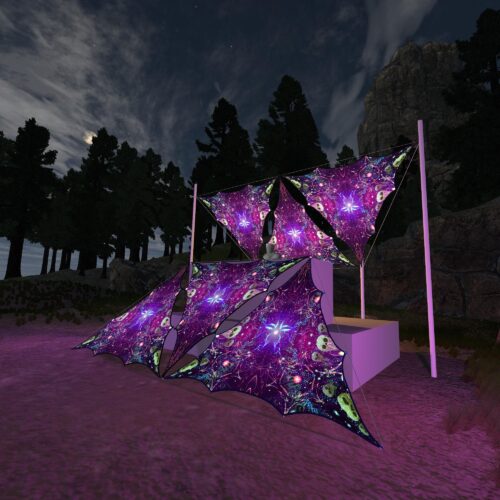 AE-TR03 - 6 Triangles Canopy Set - UV-Reactive Flurescent Ceiling Decoration - 3D-Preview