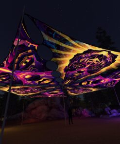 AS-TR01 and AS-TR02 - 6 Triangles Canopy Set - UV-Reactive Flurescent Ceiling Decoration - 3D-Preview