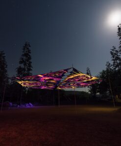 AS-TR01 and AS-TR02 - 6 Triangles Canopy Set - UV-Reactive Flurescent Ceiling Decoration - 3D-Preview